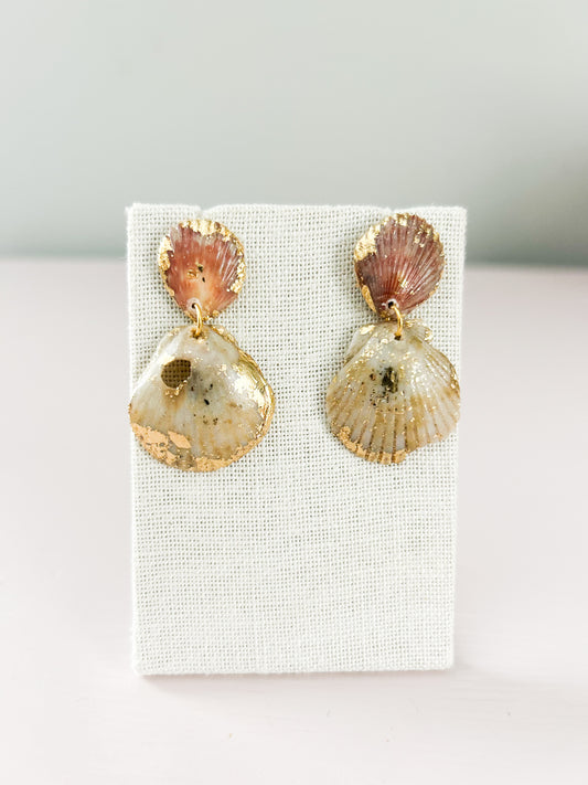 Orange and Green Invisible String Earrings