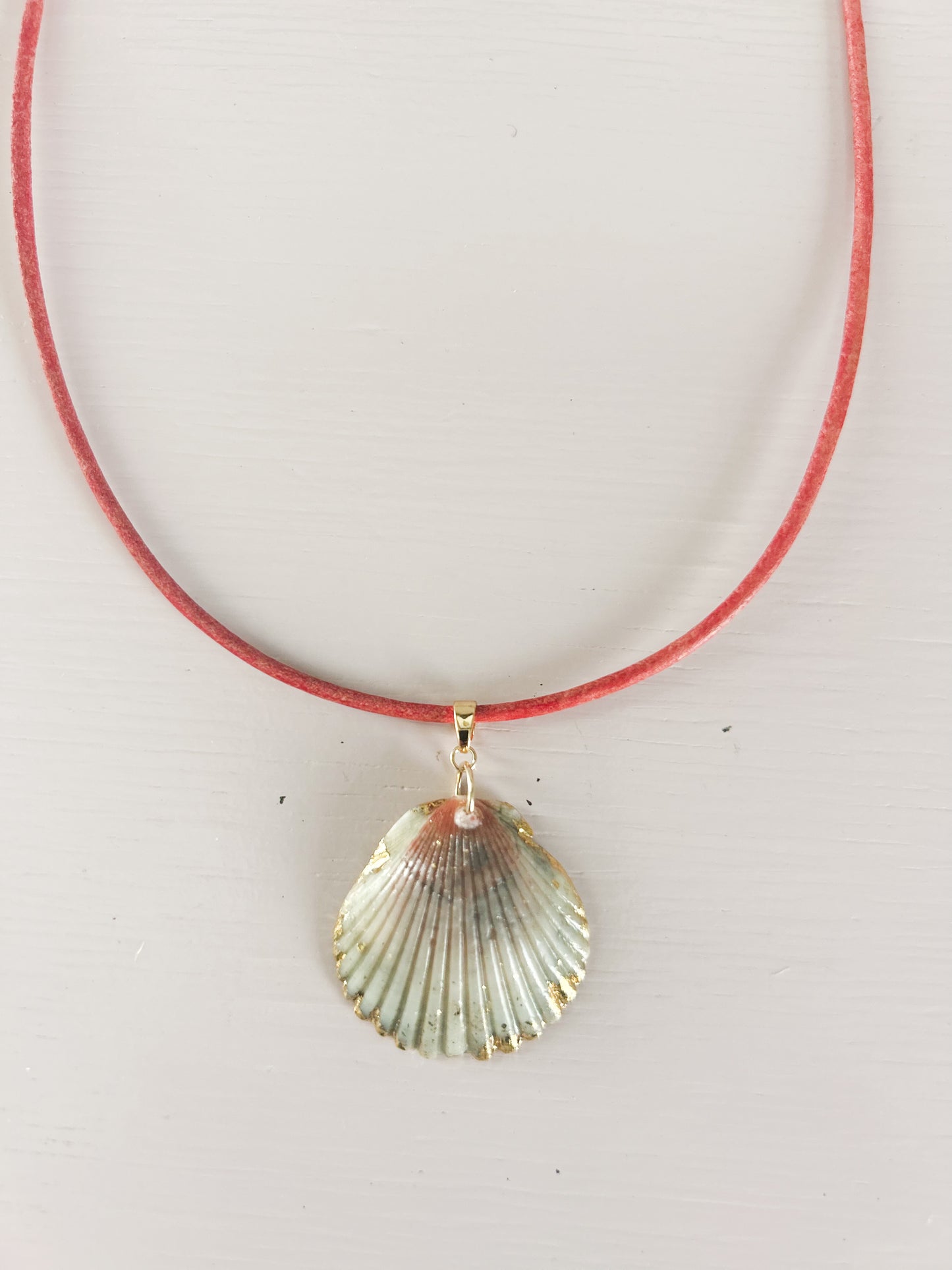 Red Leather Fate of Ophelia Necklace