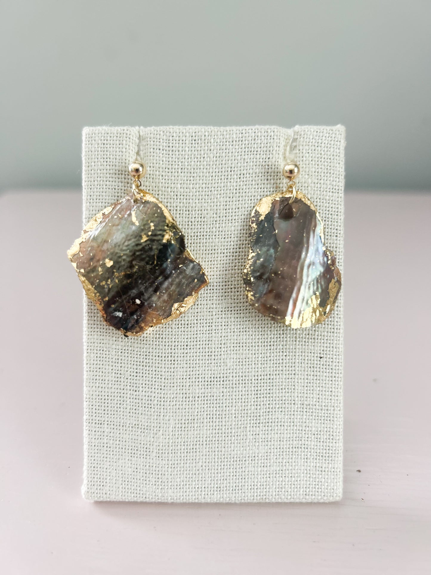 Opal Shell August Ball Stud Earrings