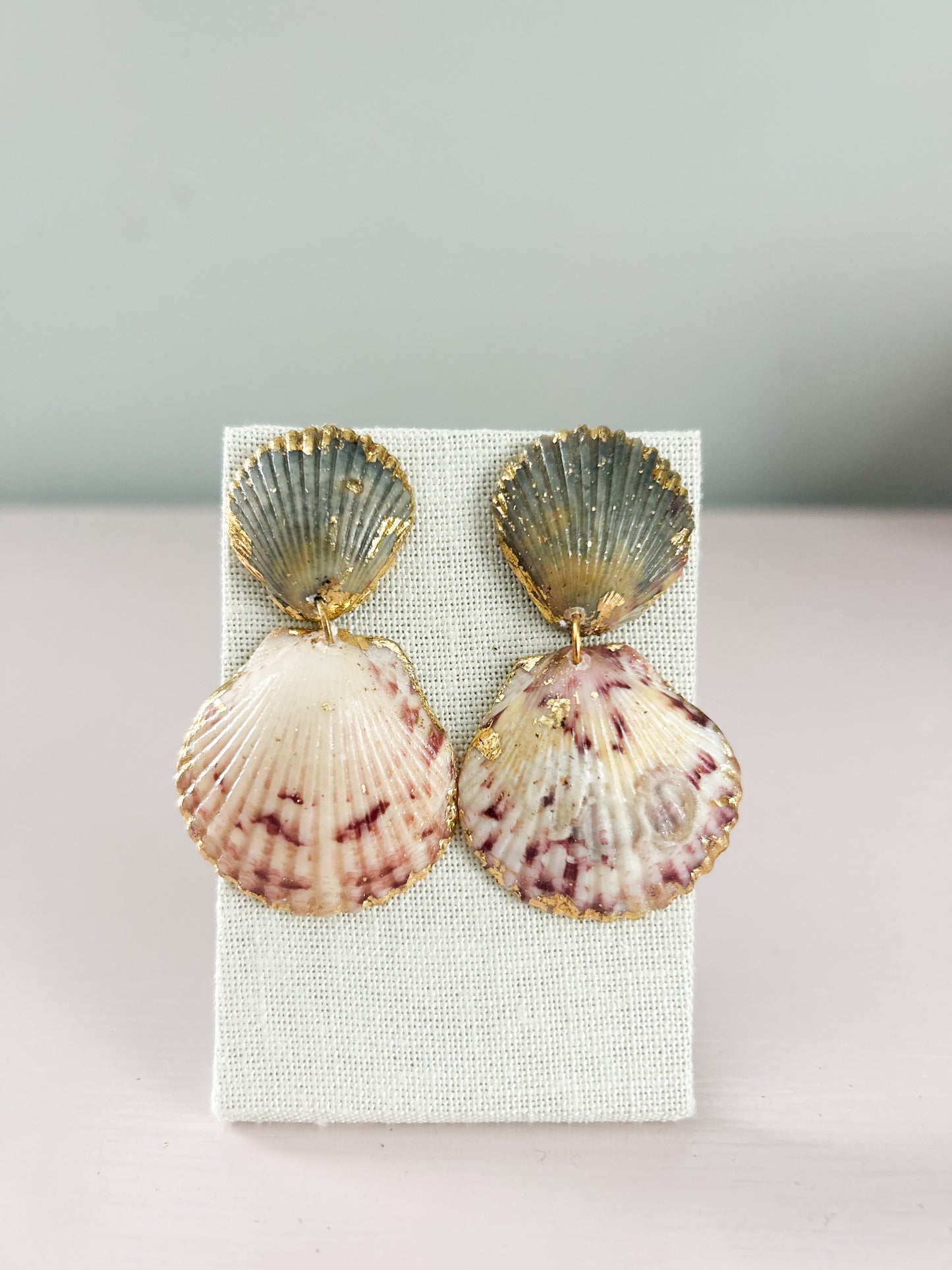 Blue and Pink Invisible String Earrings