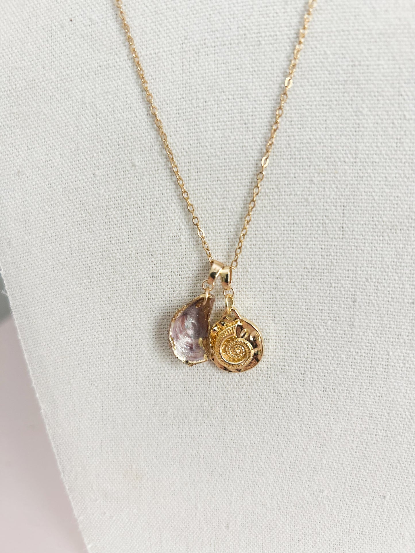 Purple Clam and Gold Pendant Call It What You Want Necklace