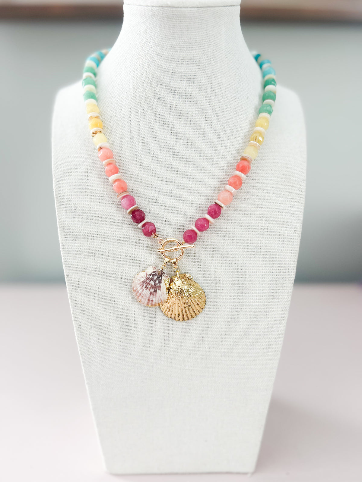 Rainbow Two Shell I Knew It, I Knew You Necklace