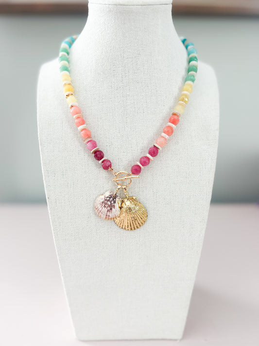 Rainbow Two Shell I Knew It, I Knew You Necklace