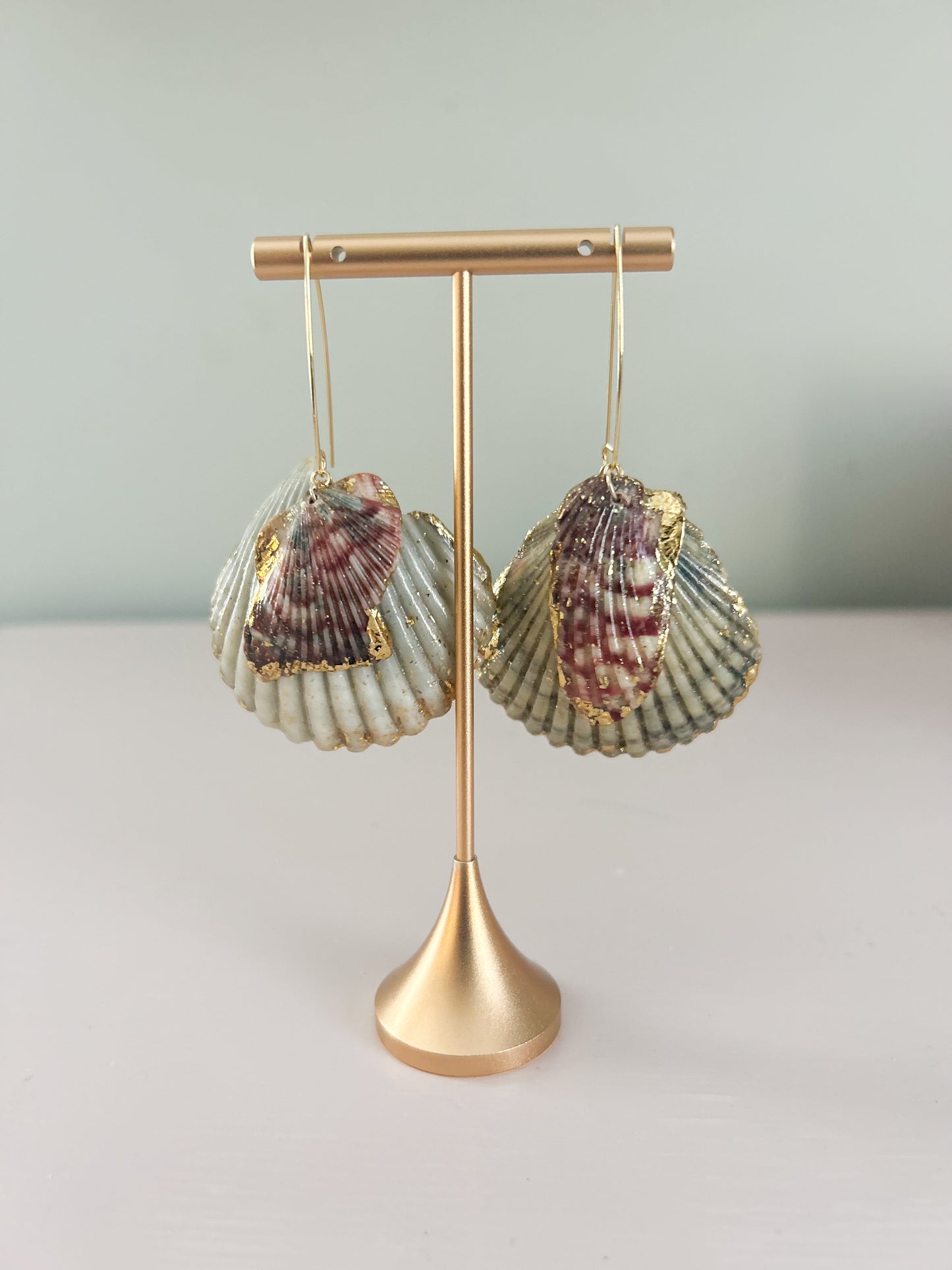 Red and Grey Exile Hook Earrings