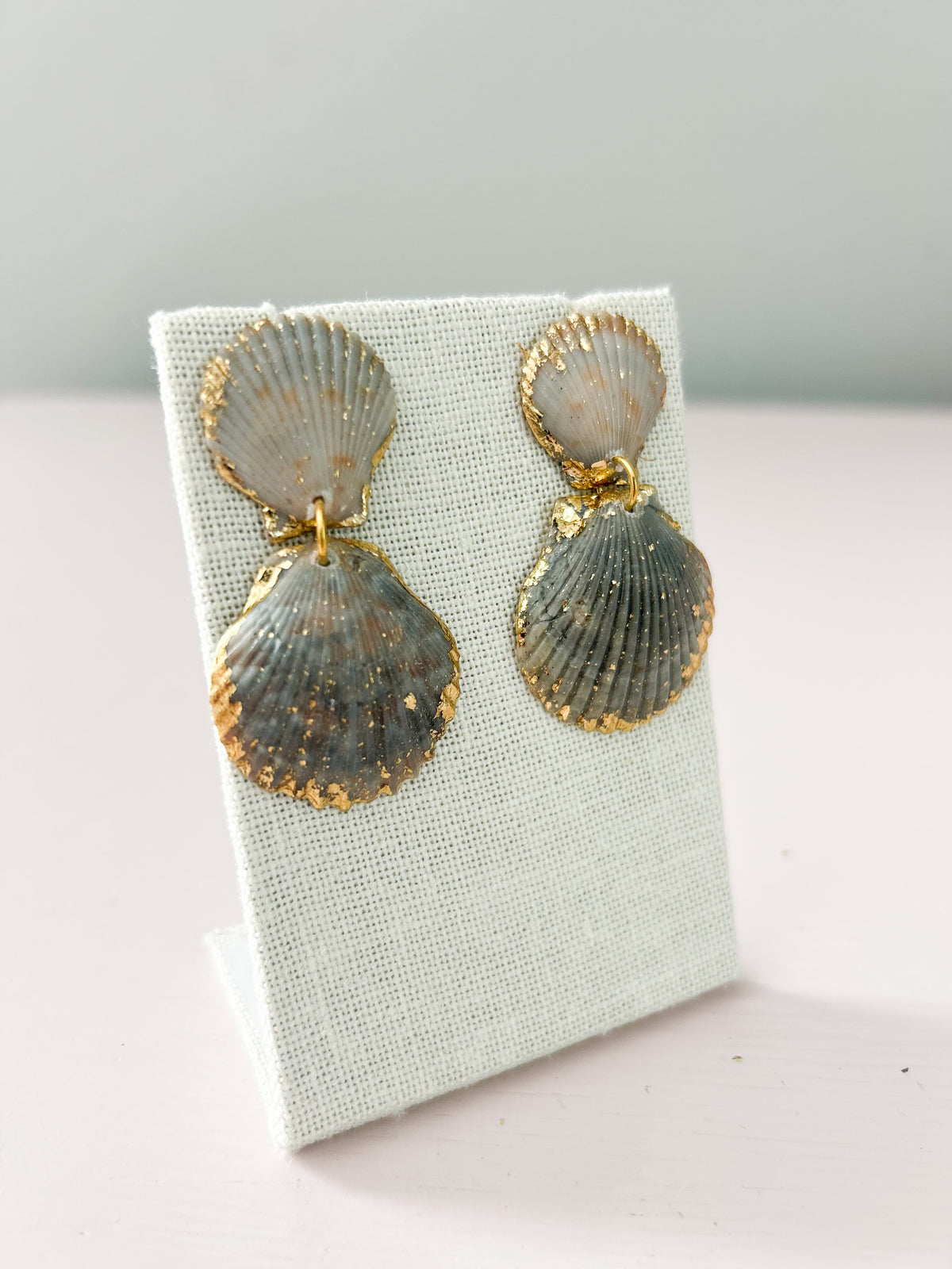 Blue and Grey Invisible String Earrings