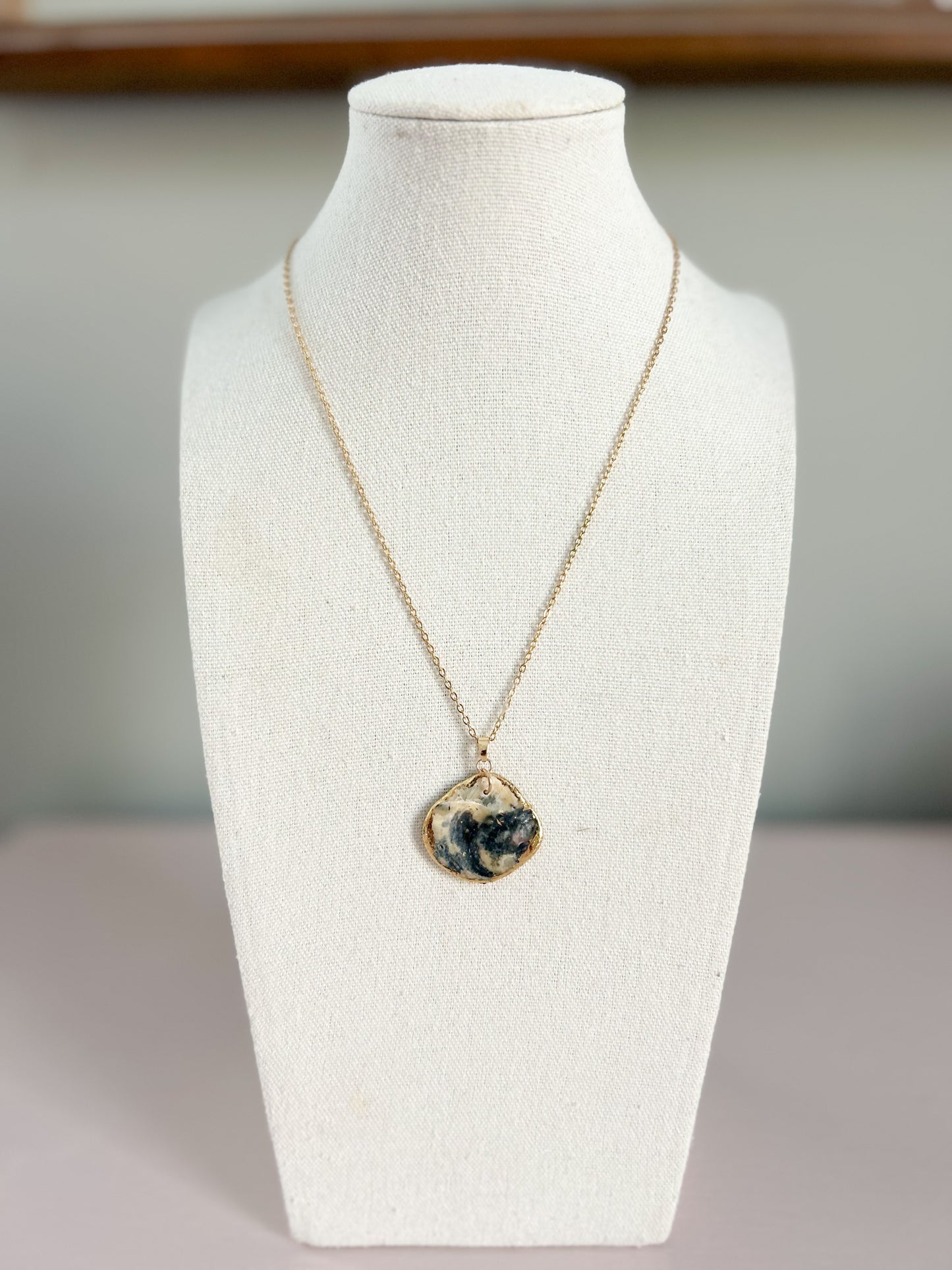 Flat Pearlized Shell Call It What You Want Necklace