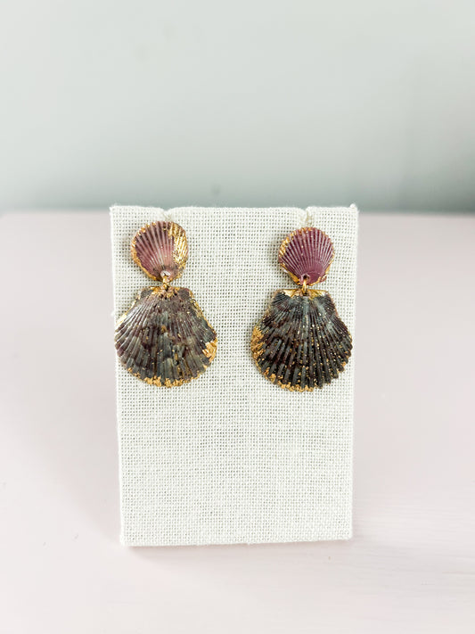 Pink and Purple Small Invisible String Earrings