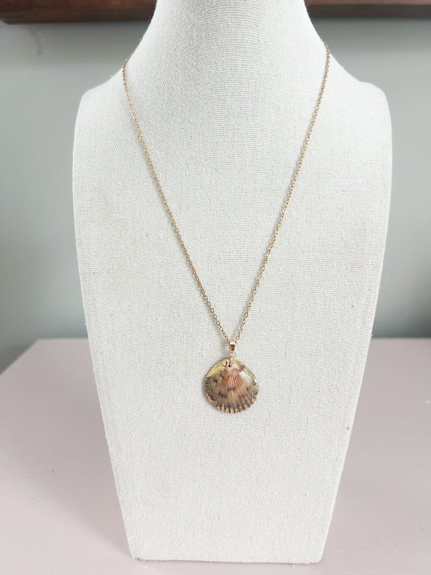 Orange and Blue Scallop Shell Call It What You Want Necklace