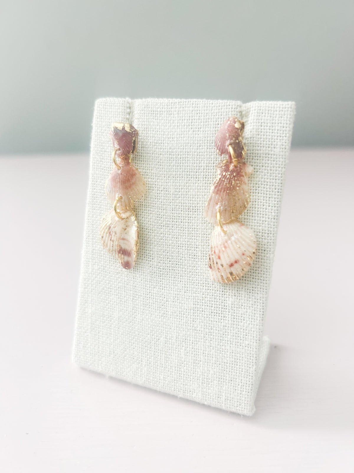 Pink and White Ombré Love Story Earrings