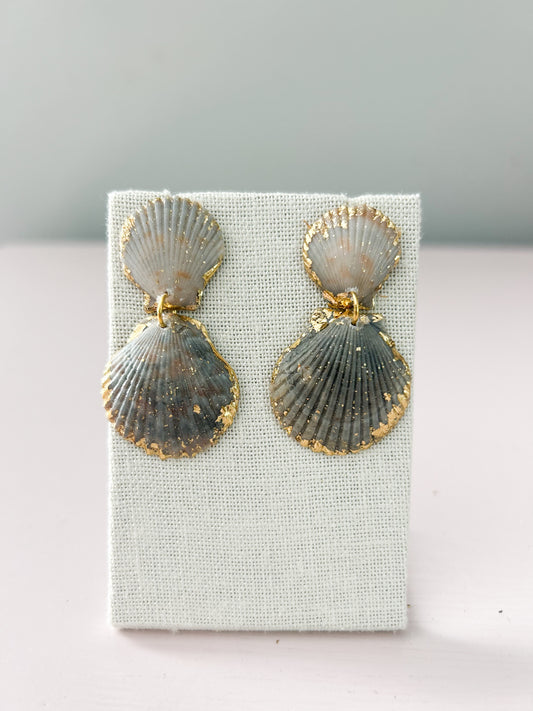 Blue and Grey Invisible String Earrings