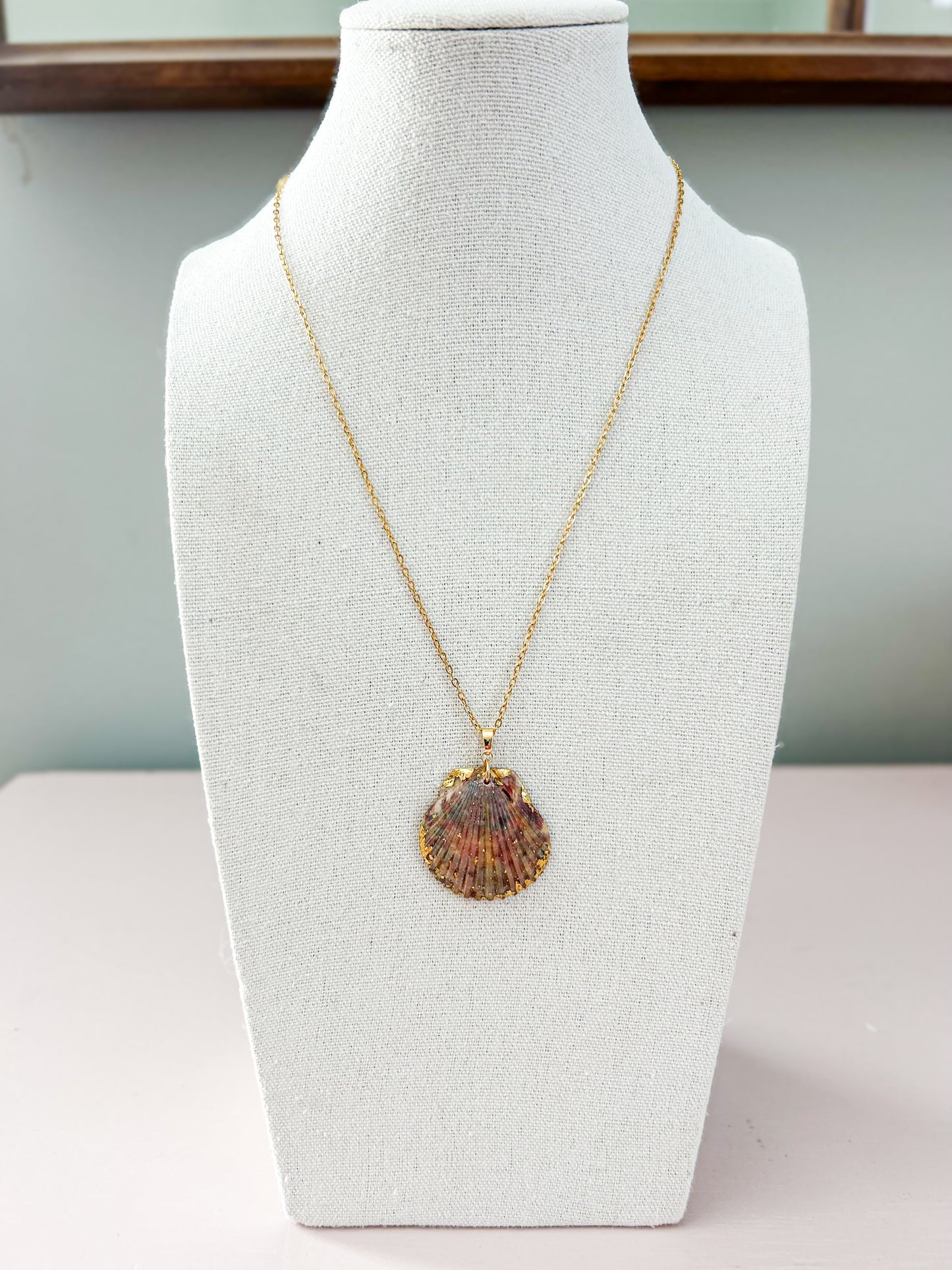 Orange and Grey Scallop Call It What You Want Chain Necklace