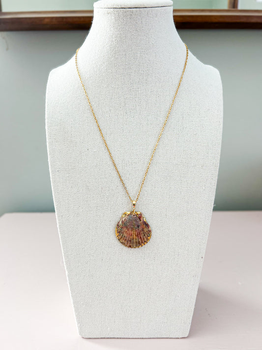Orange and Grey Scallop Call It What You Want Chain Necklace