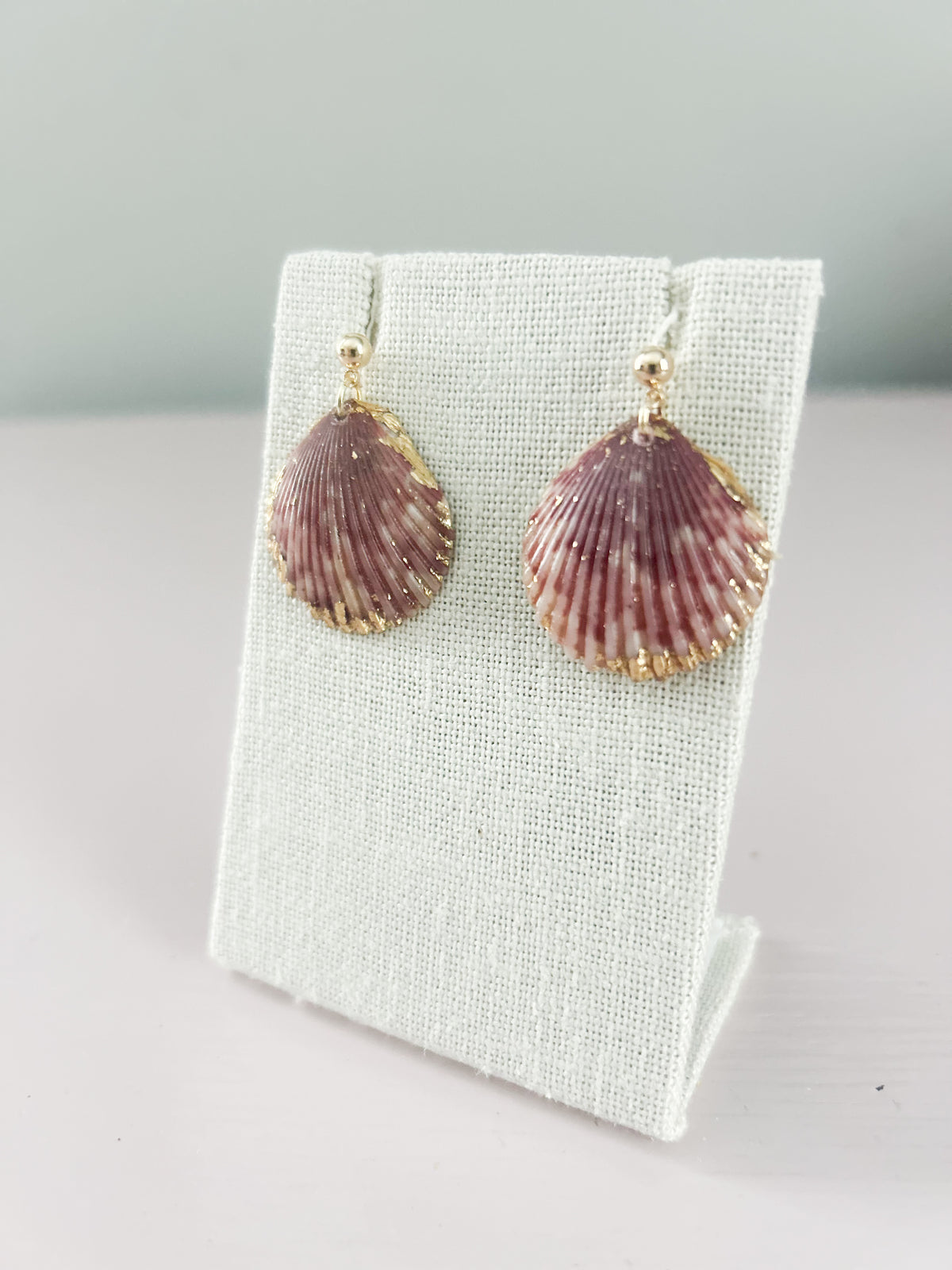 Purple and White Miss Americana Ball Stud Earrings