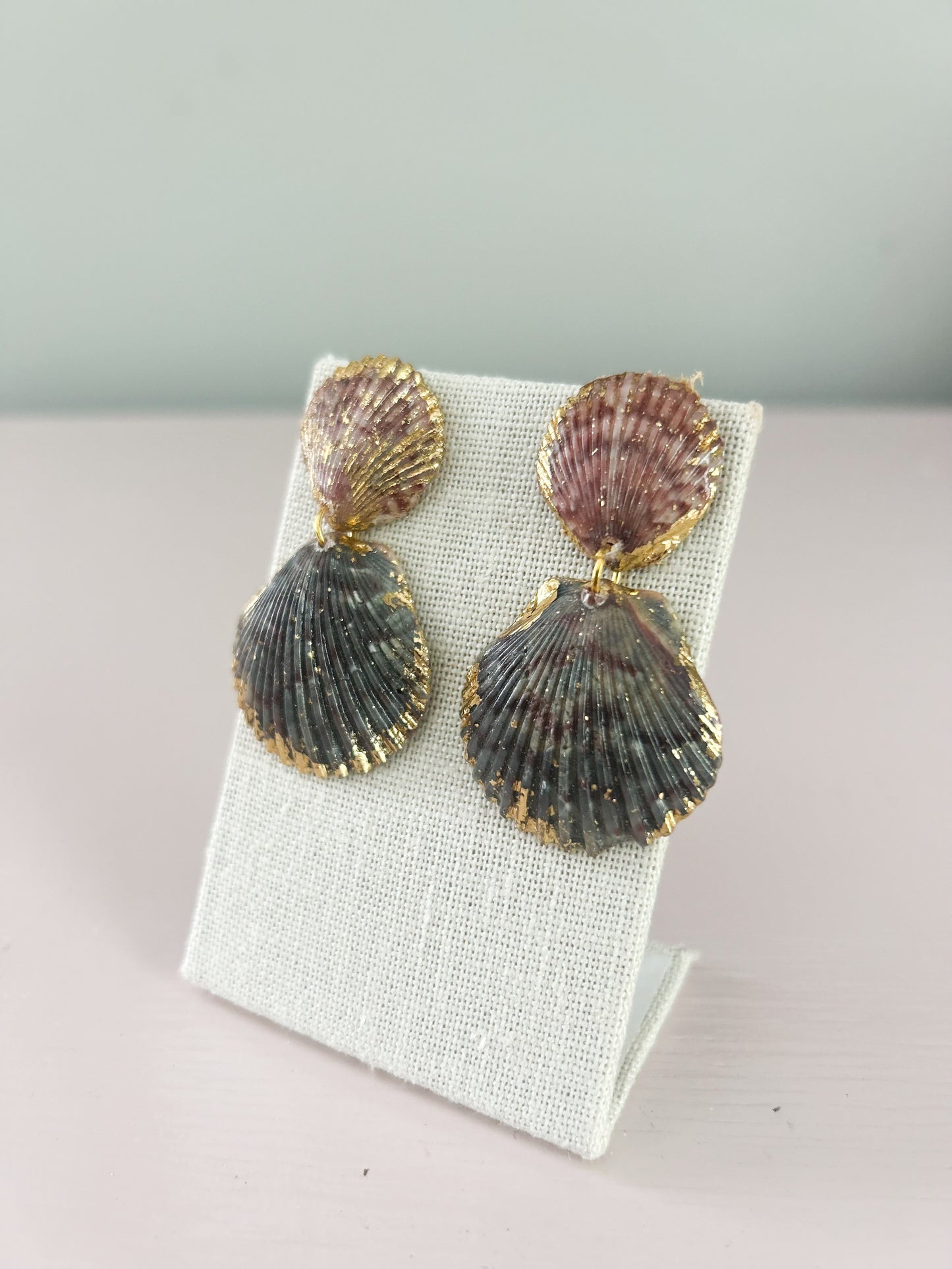 Red and Blue Invisible String Earrings