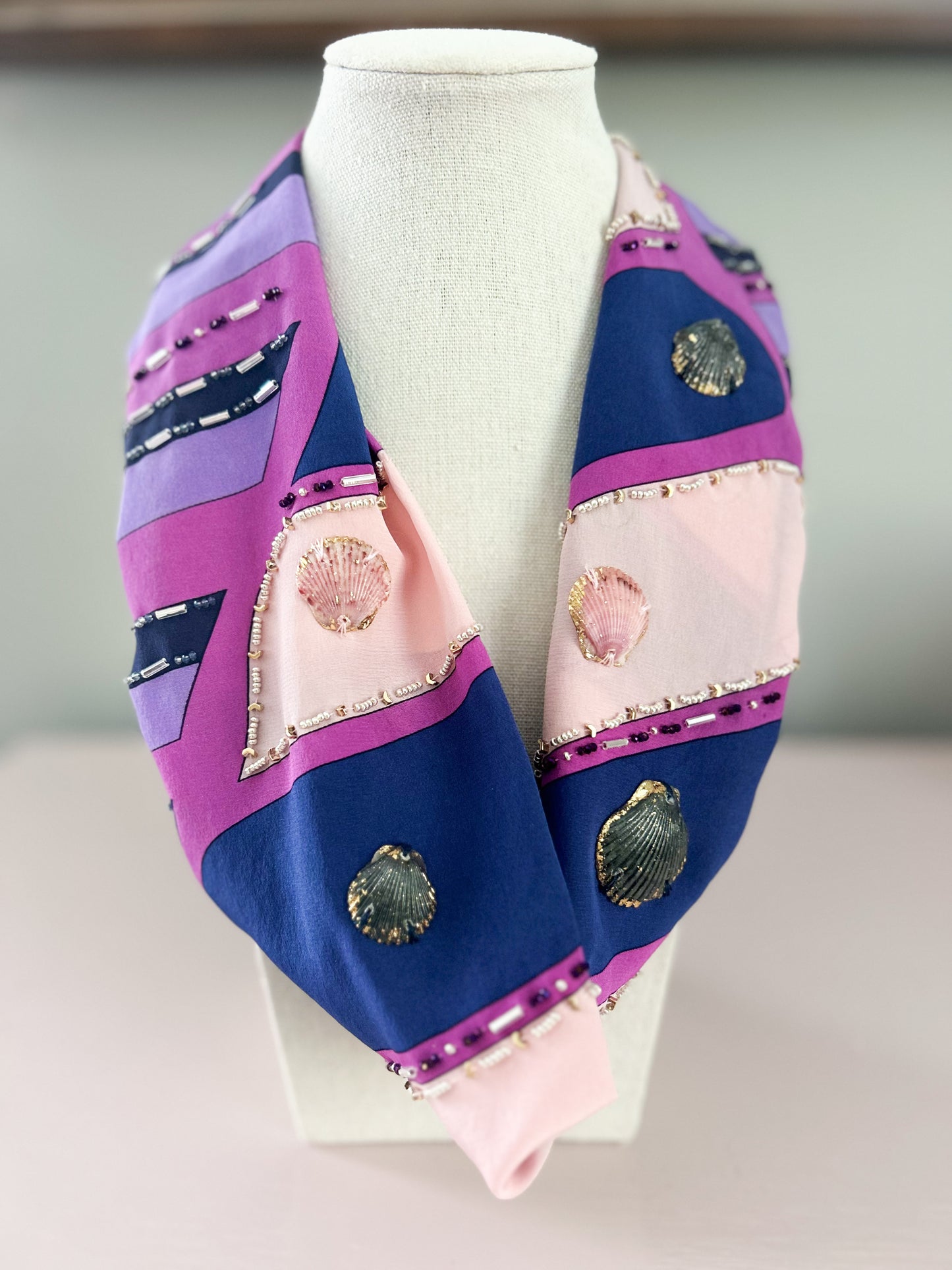 Pink and Blue Pucci All Too Well Scarf Necklace