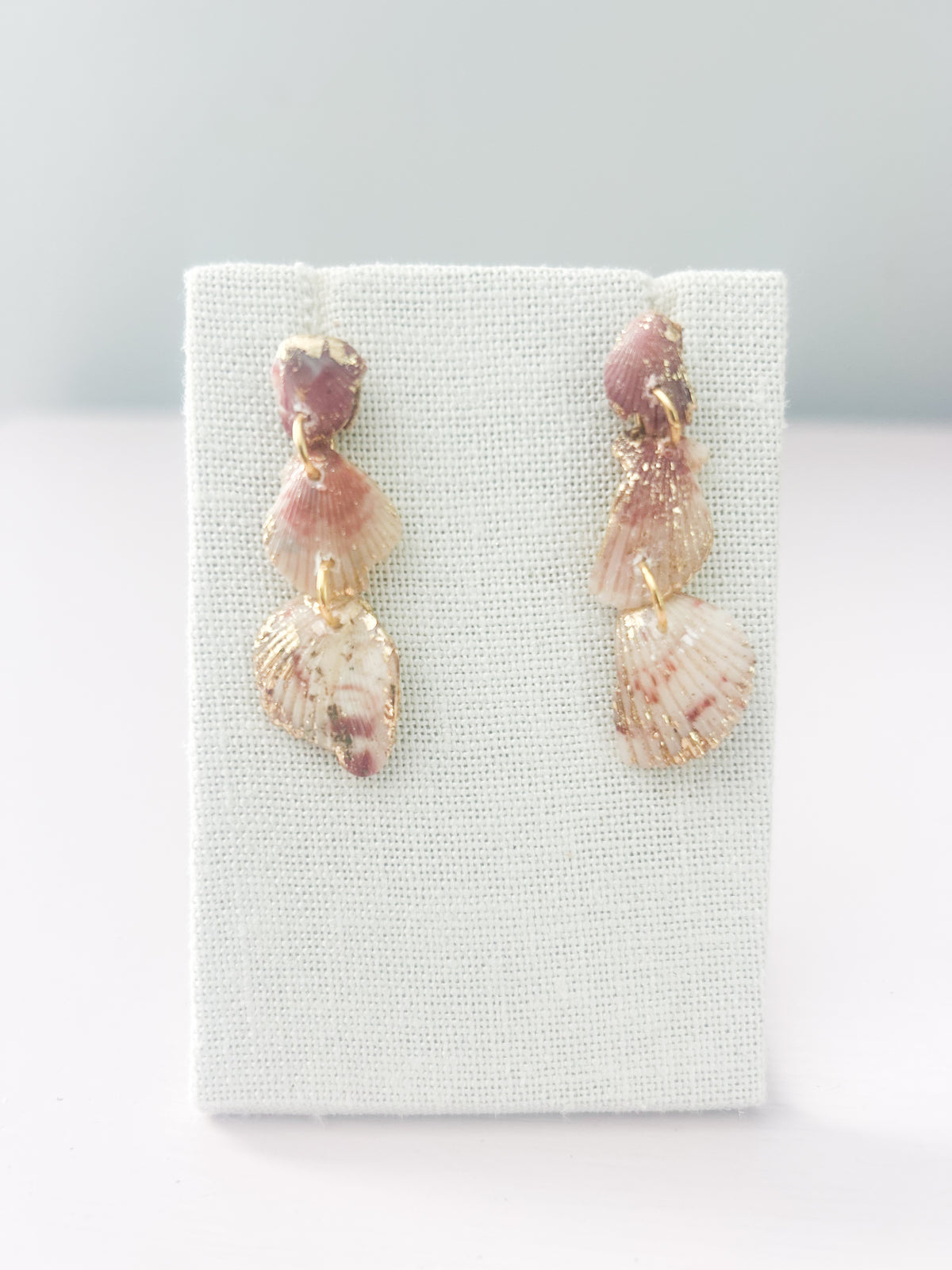 Pink and White Ombré Love Story Earrings