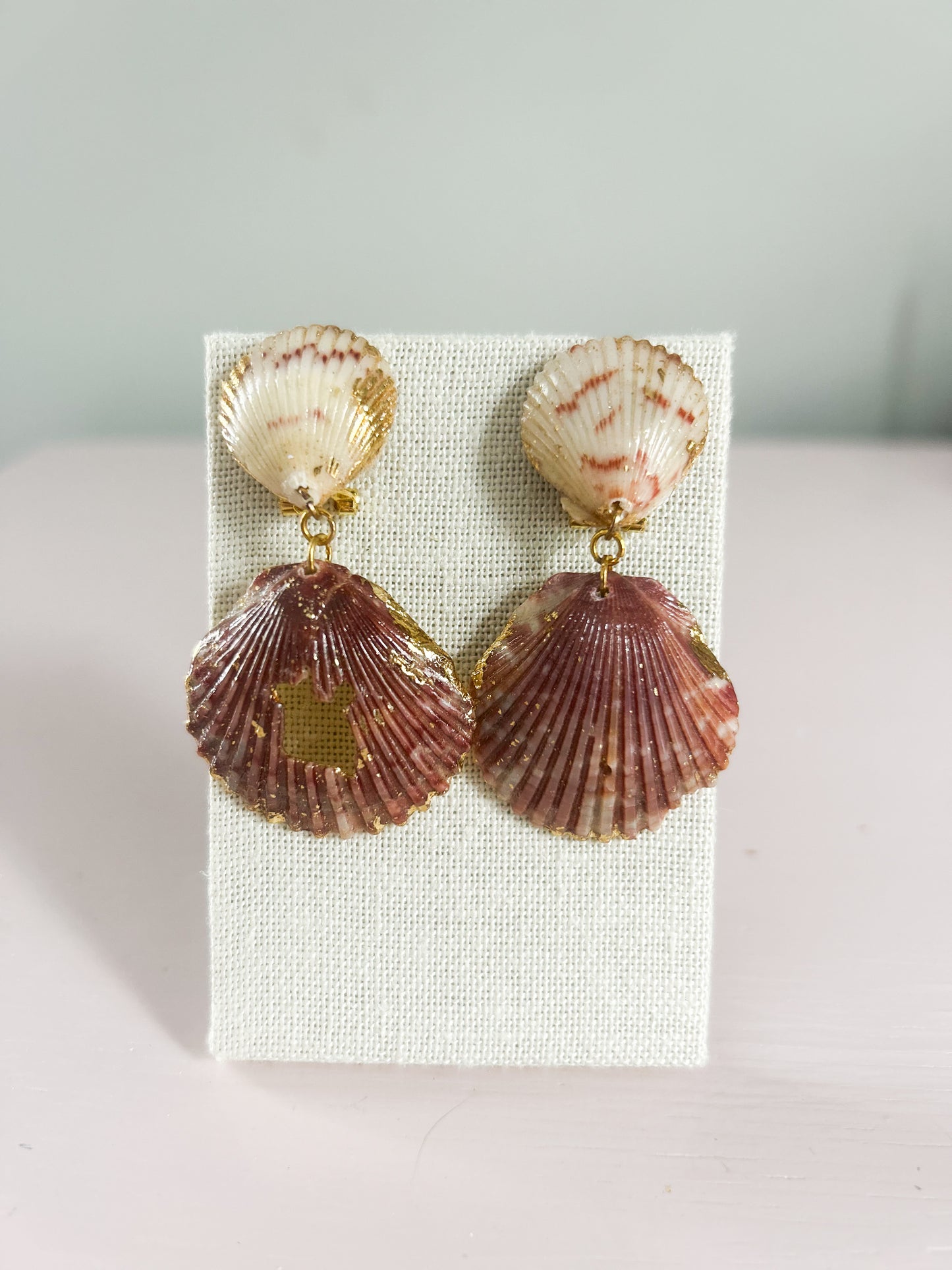 Red and White Exile Invisible String Earrings