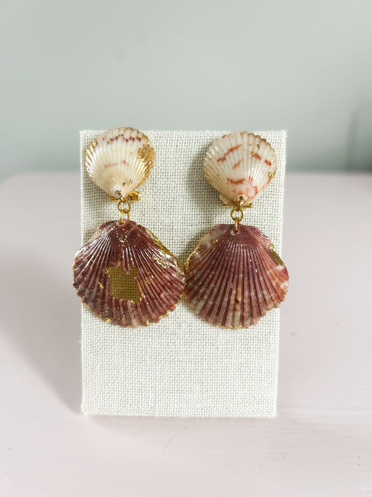 Red and White Exile Invisible String Earrings