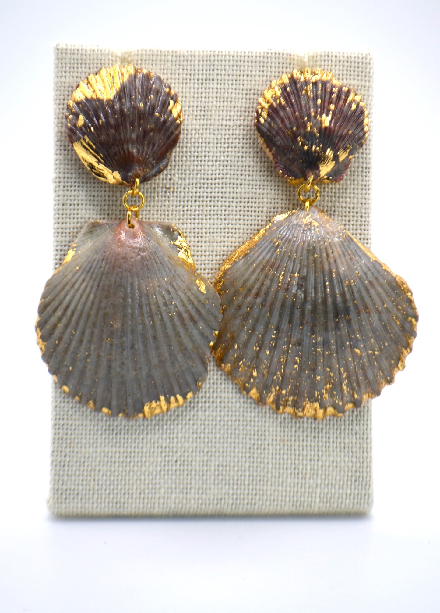 Grey and Purple Invisible String Earrings