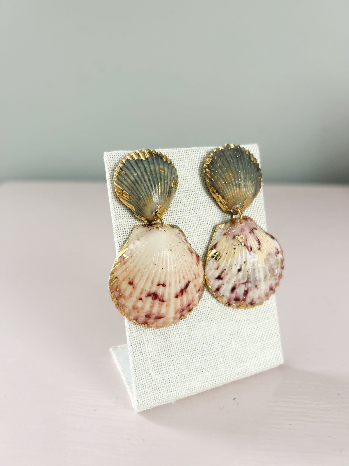 Blue and Pink Invisible String Earrings