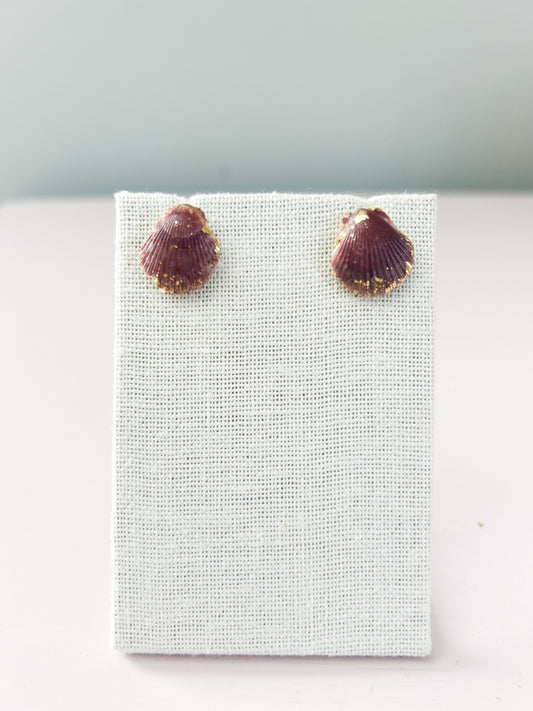 Small Maroon Miss Americana Stud Earrings