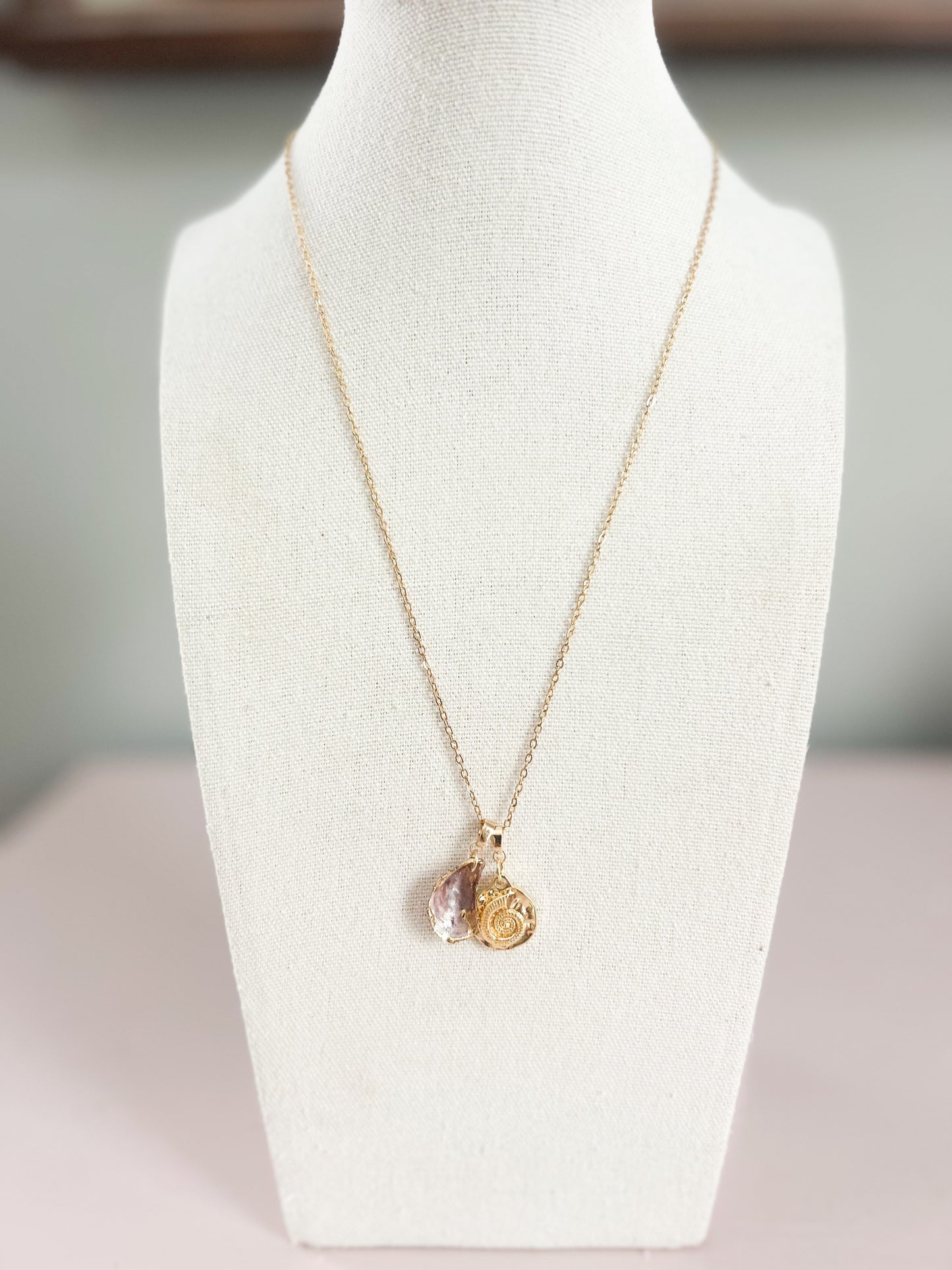 Purple Clam and Gold Pendant Call It What You Want Necklace