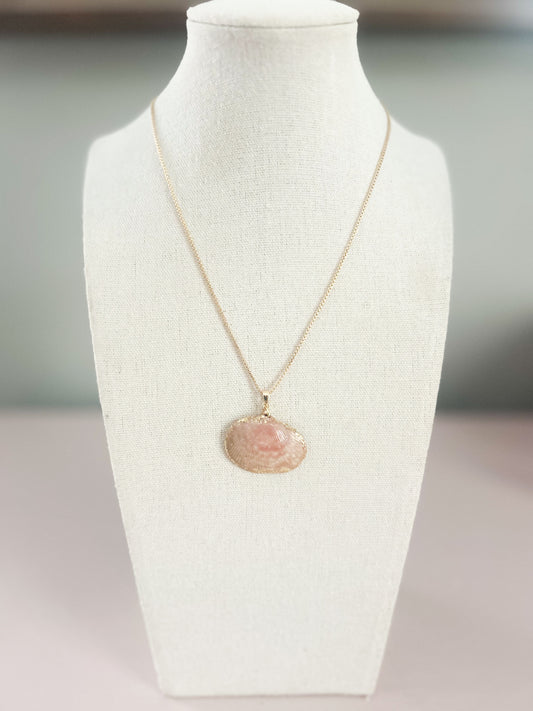 Pink Clam Shell Call It What You Want Necklace