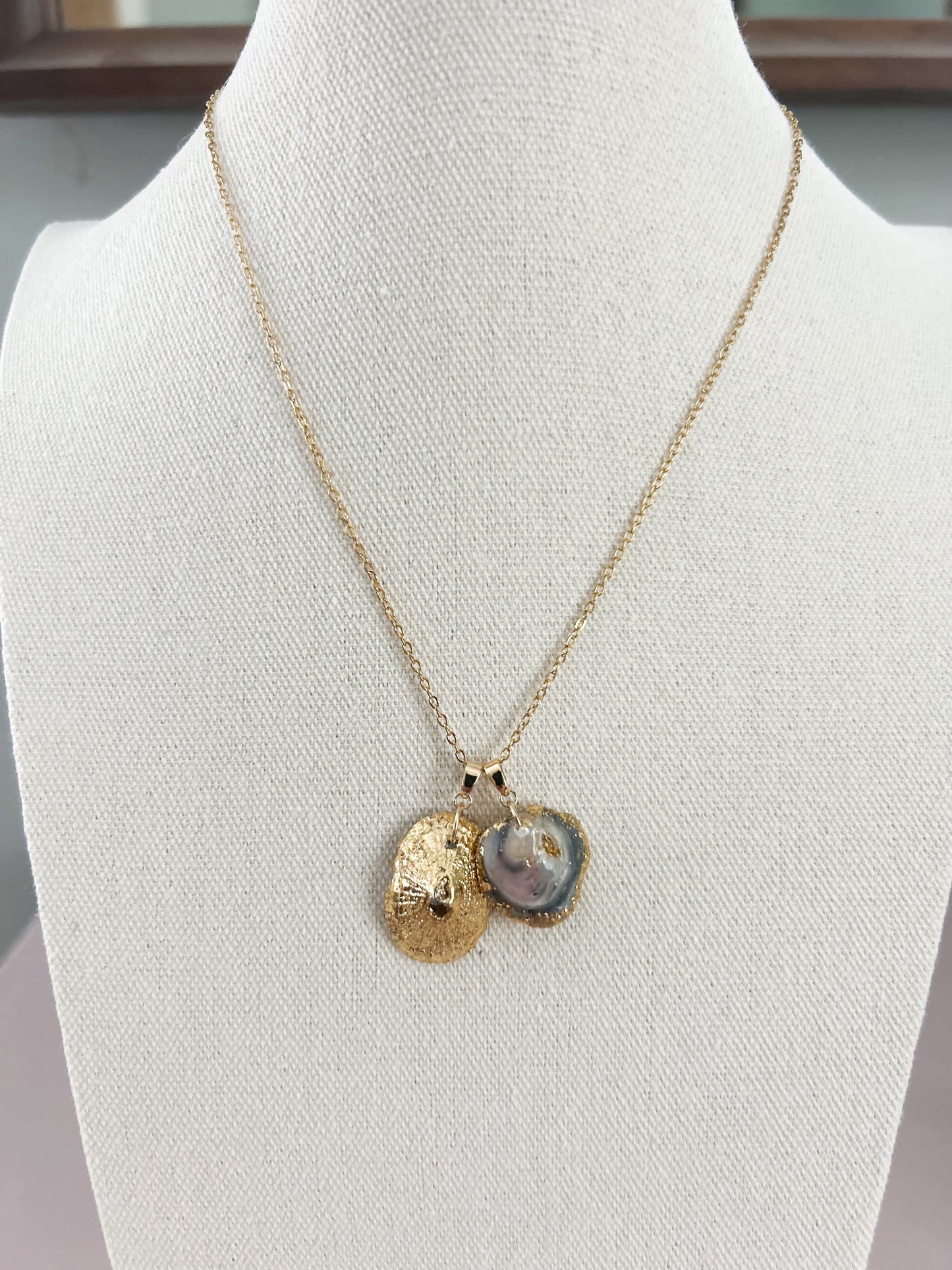 Two Shell Oyster Call It What You Want Necklace