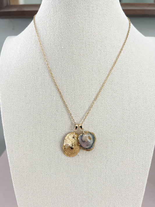 Two Shell Oyster Call It What You Want Necklace