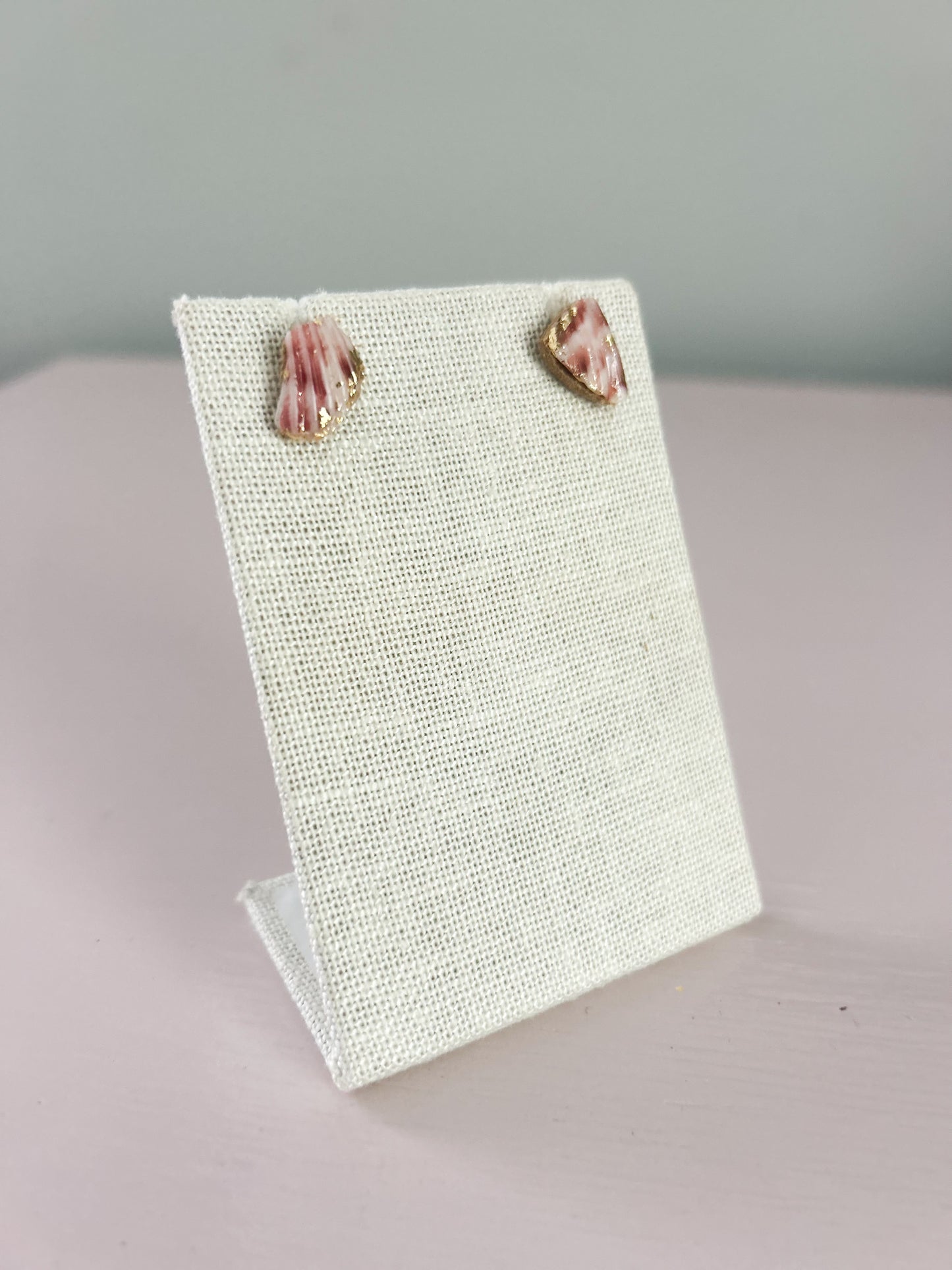 Pink and White Exile Studs