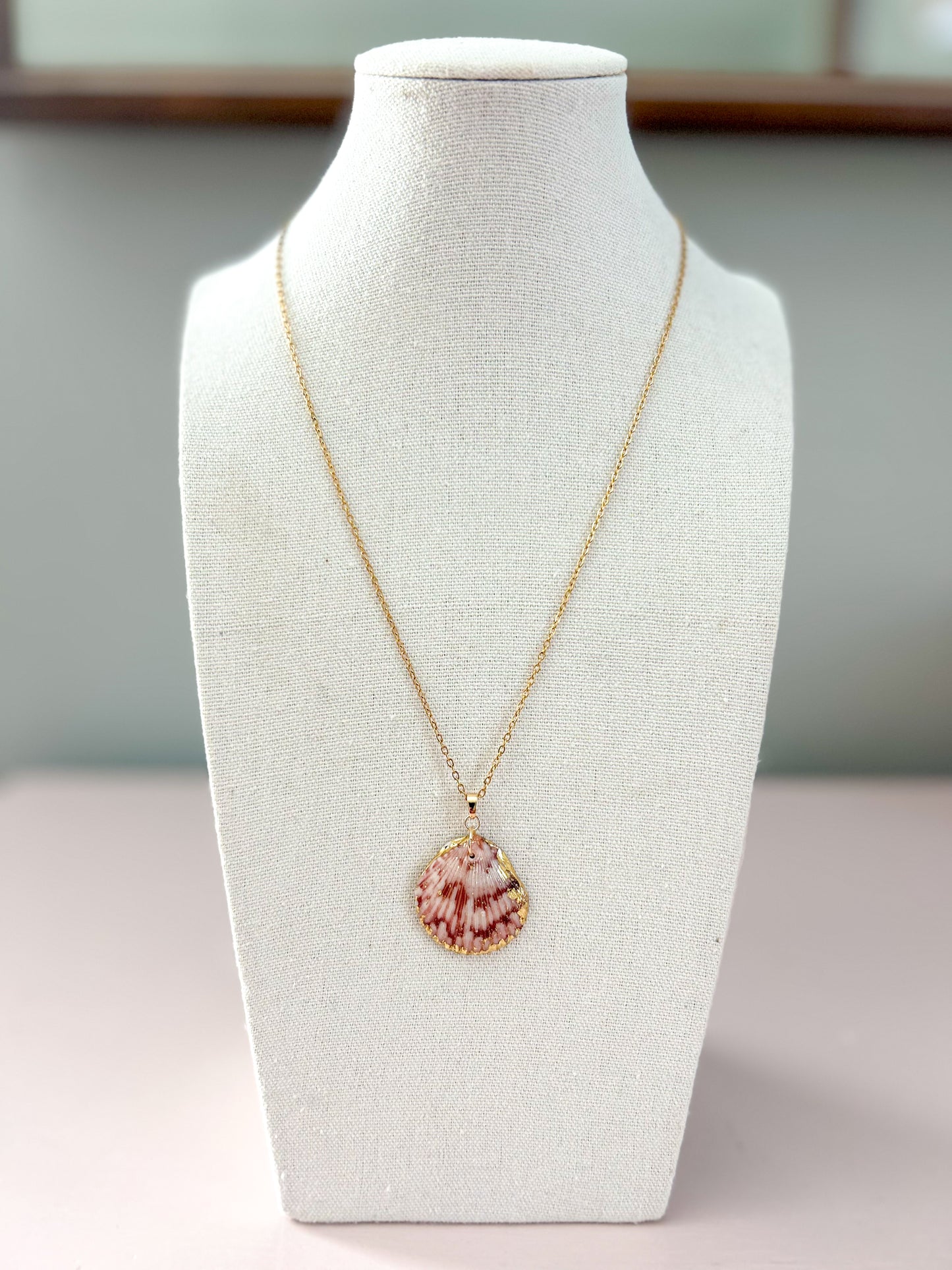 Red and White Scallop Chain Call It What You Want Necklace