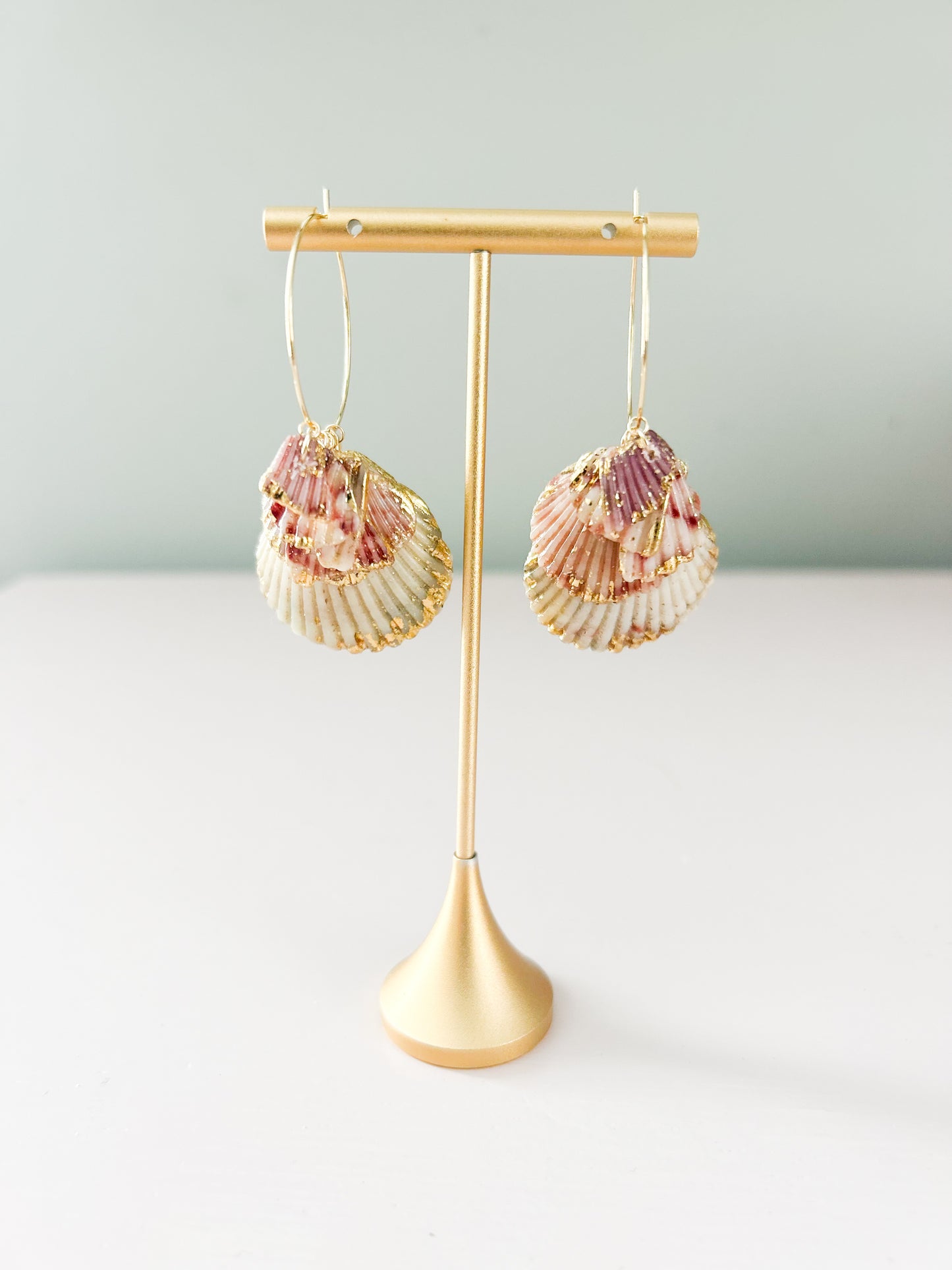 Pink and White Exile Hoops