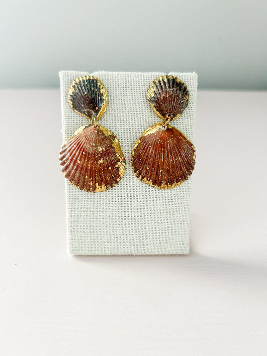 Brown Invisible String Earrings