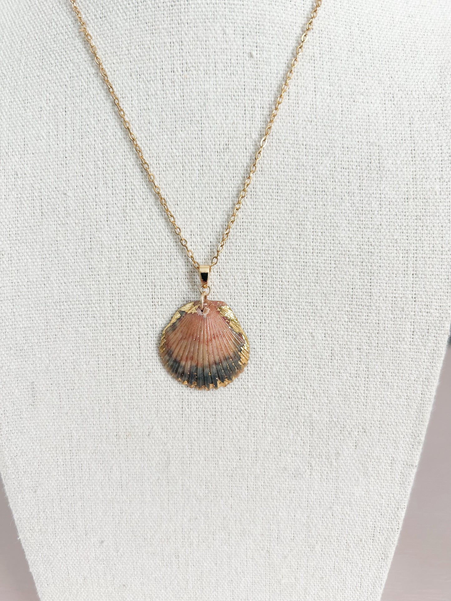 Peach and Blue Scallop Shell Call It What You Want Necklace