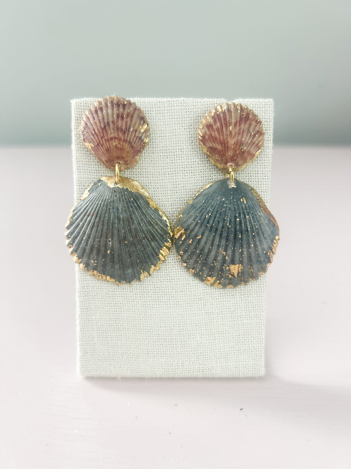 Pink and Black Invisible String Earrings