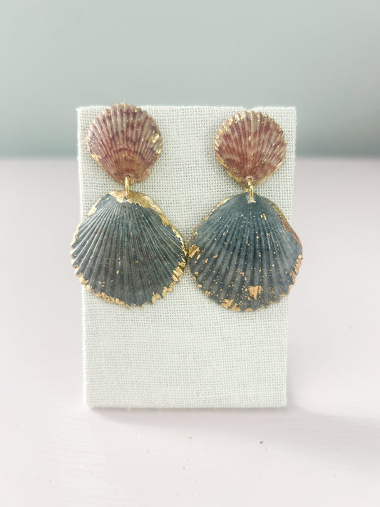 Pink and Black Invisible String Earrings