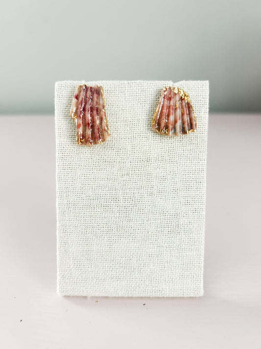 Pink and White Exile Studs