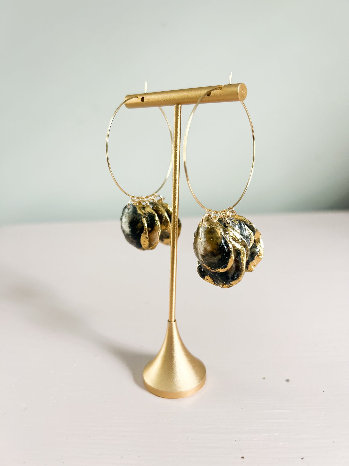 Large Black and Gold All Too Well Hoops