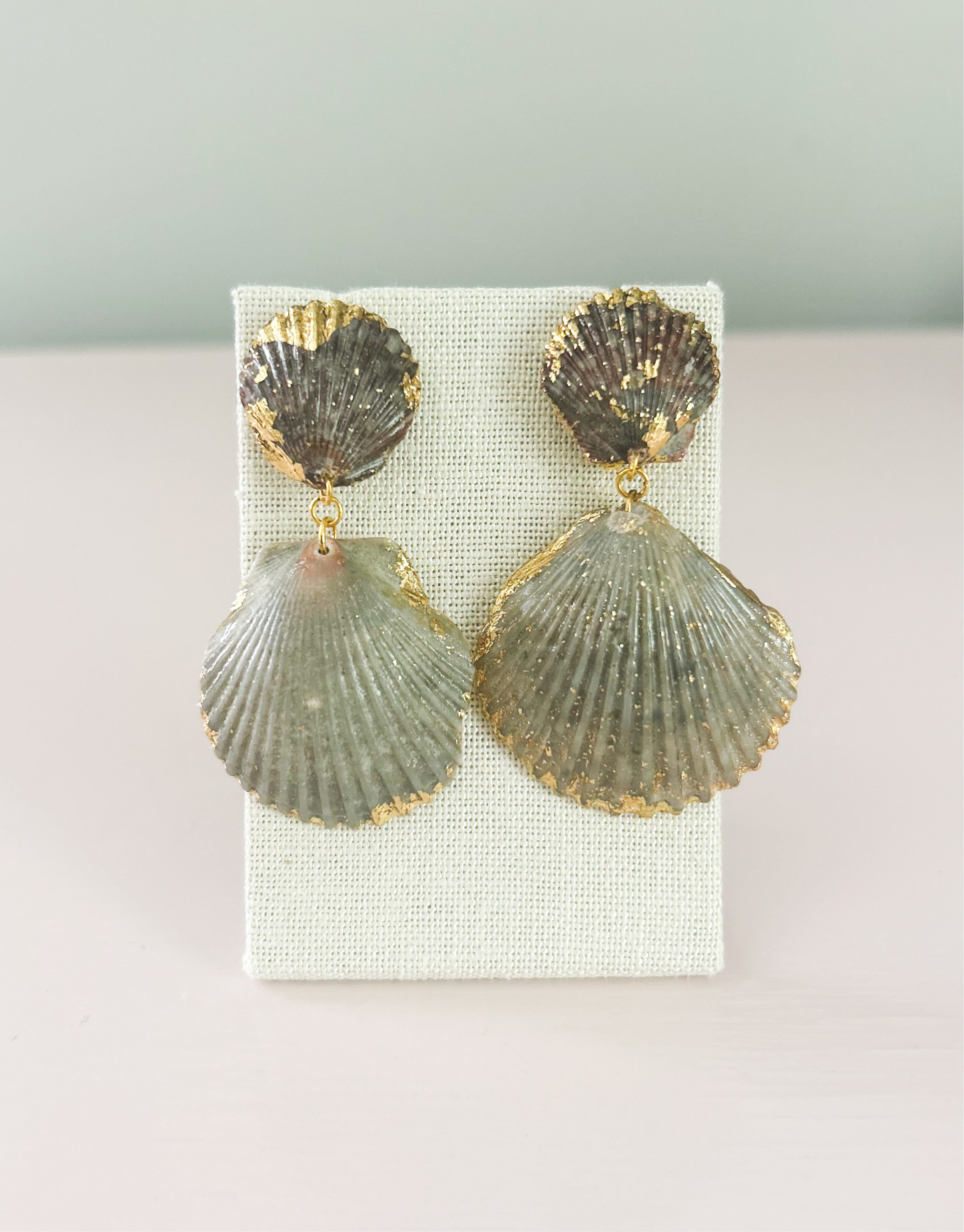 Grey and Purple Invisible String Earrings