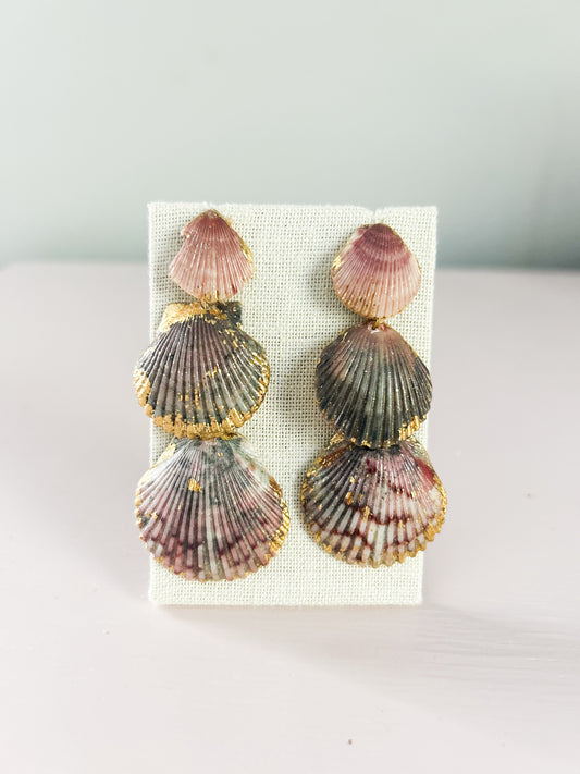 Purple and Grey Marble Gorgeous Earrings