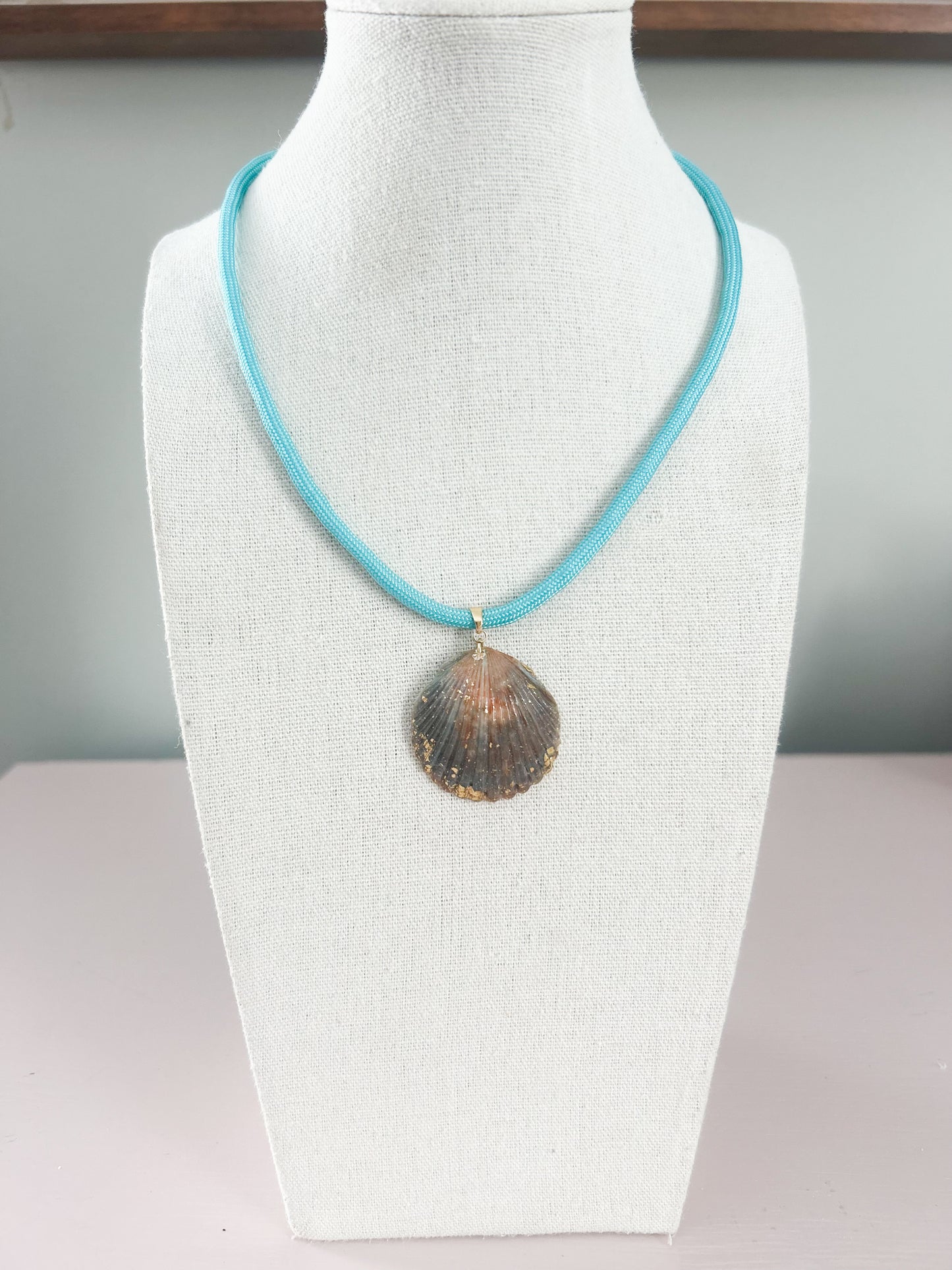 Grey and Orange Teal Fate of Ophelia Necklace