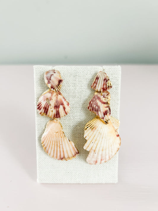 Red and Cream Large Love Story Earrings