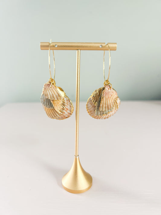 Orange and Grey Exile Hoop Earrings