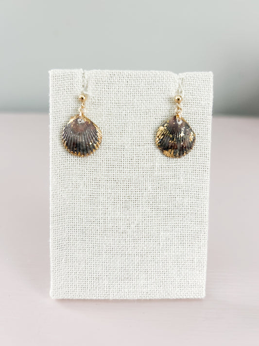 Small Ball Stud Purple and Blue Scallop Miss Americana Earrings