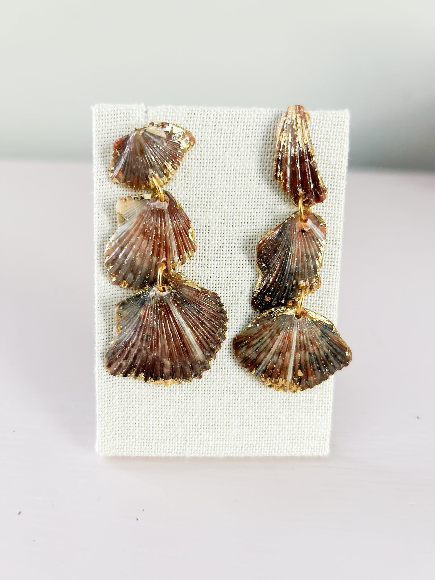 Brown Striped Love Story Earrings