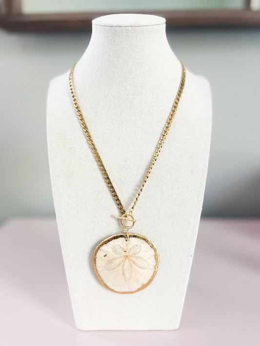 Large Sand Dollar Toggle Necklace