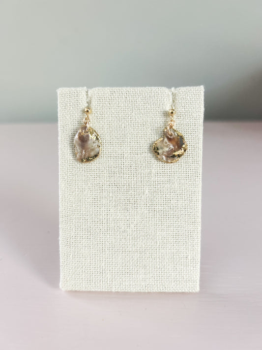 Mini Ball Stud Oyster August Earrings