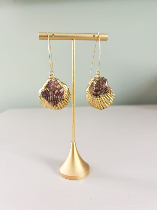 Purple and Gold Exile Hook Earrings