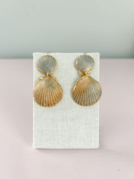 Grey and Yellow Invisible String Earrings