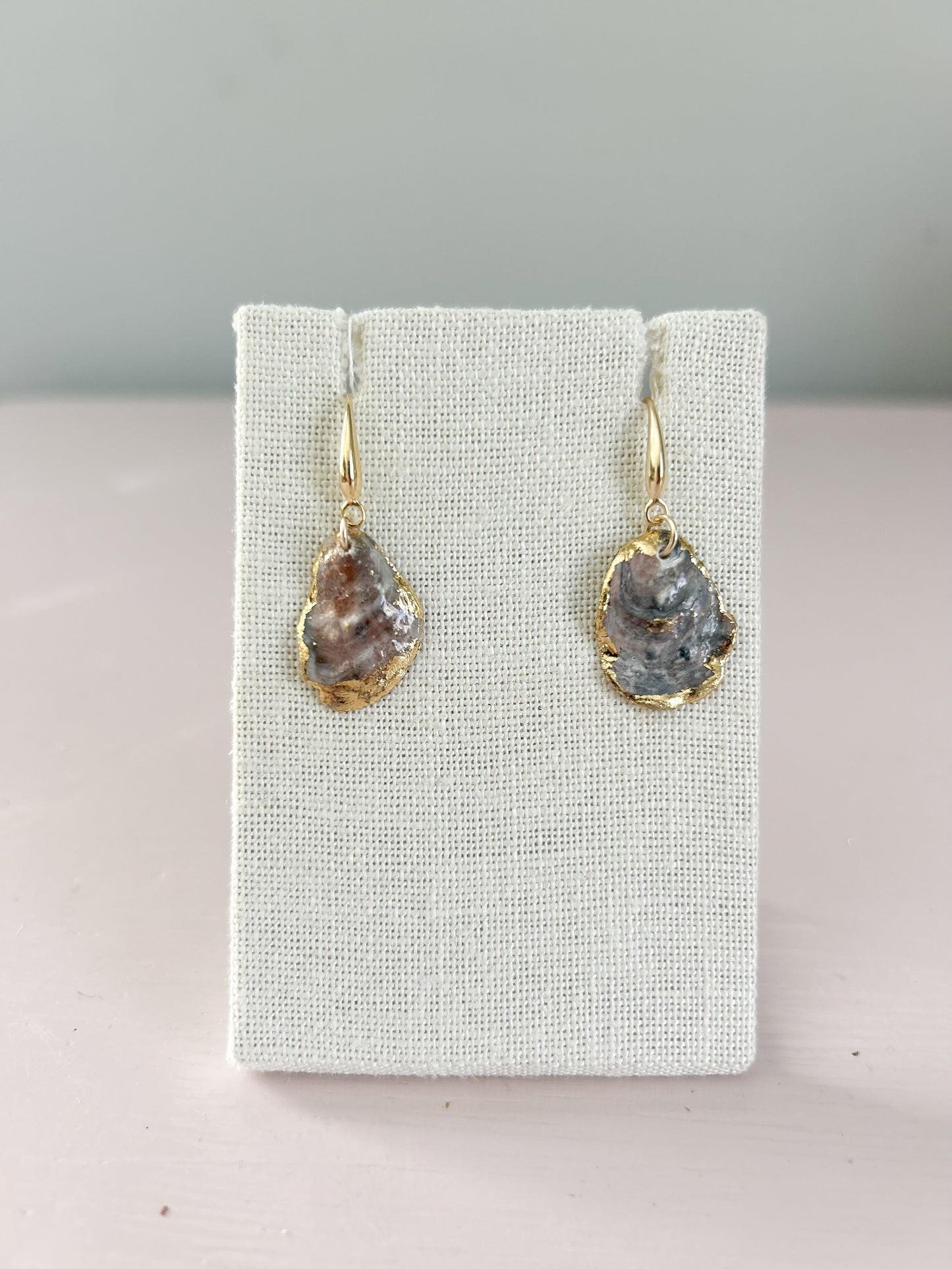 Flat Oyster Shell August Earrings